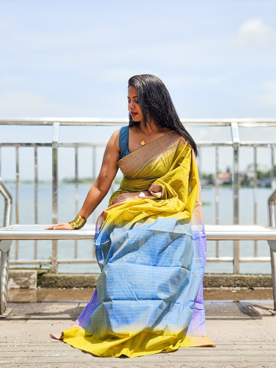 Yellow Kanchi Cotton saree
