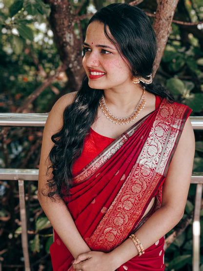 Maroon Kotta Cotton Silk Saree