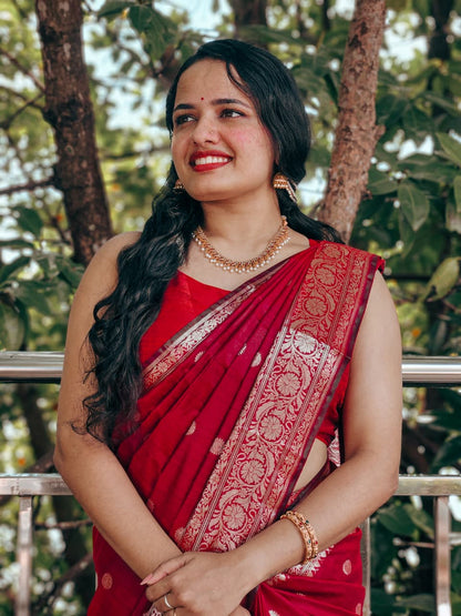 Maroon Kotta Cotton Silk Saree