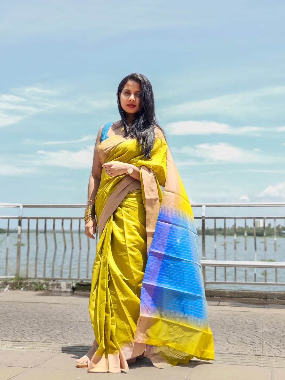 Yellow Kanchi Cotton saree